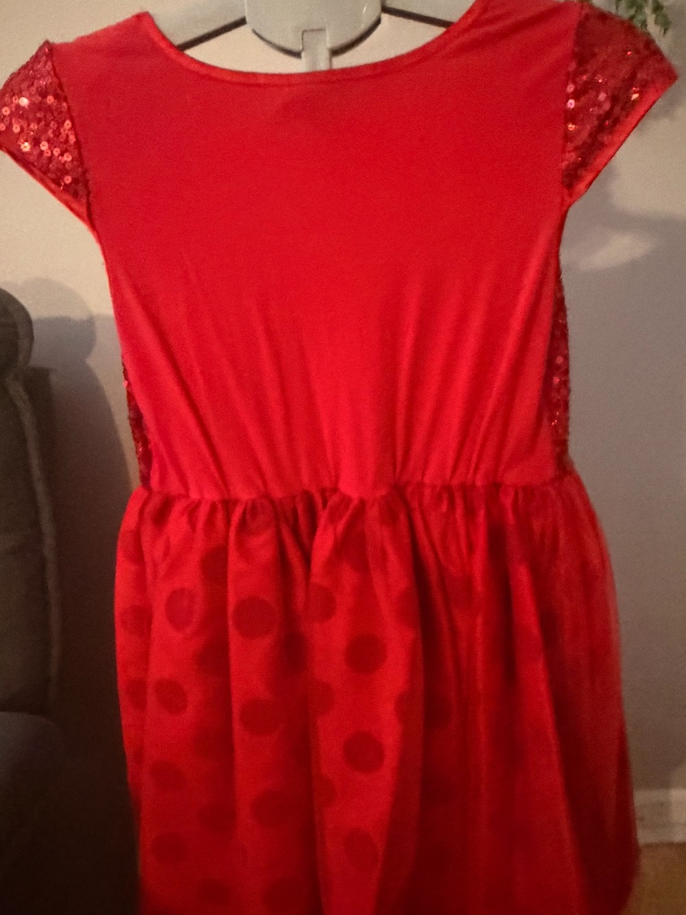 Justice Girls 14 Red Sequin Polka Dot Formal Dress - Picture 11 of 12